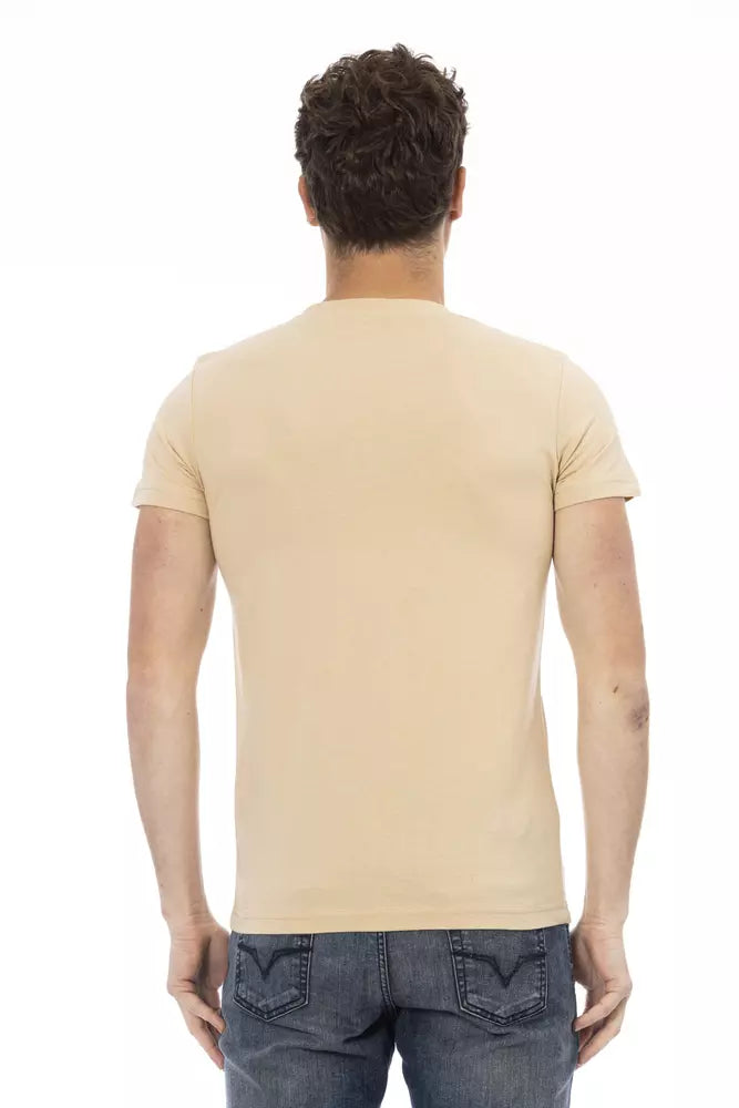 Trussardi Action Beige Cotton Men T-Shirt