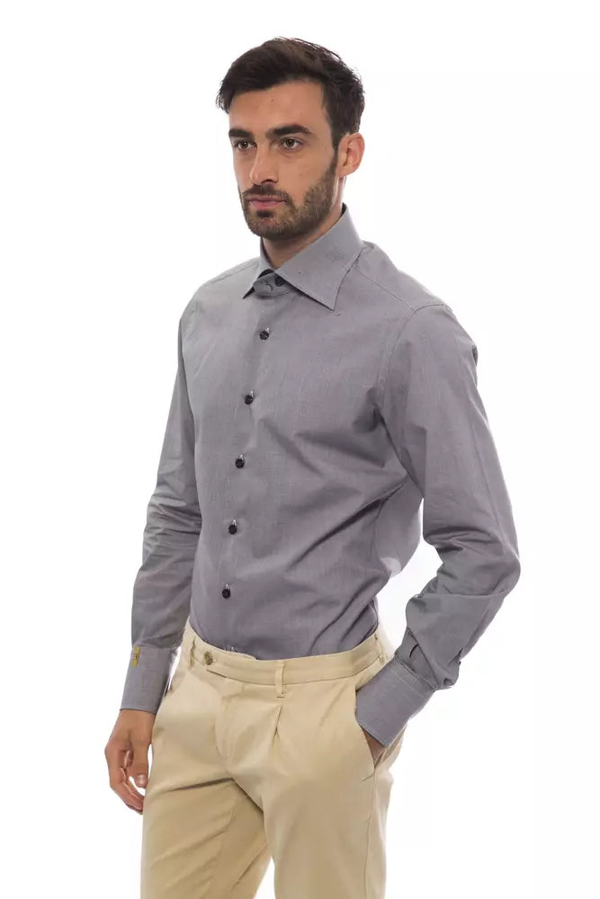 Billionaire Italian Couture Black Cotton Men Shirt