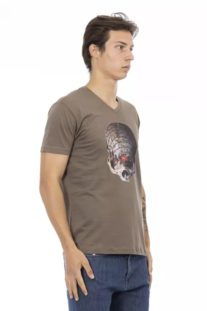 Trussardi Action Brown Cotton Men T-Shirt