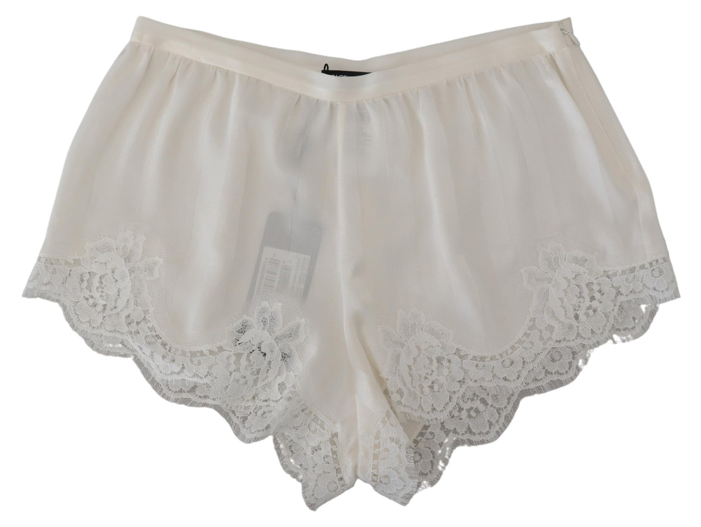 Dolce &amp; Gabbana Elegant White Lace Lingerie Shorts