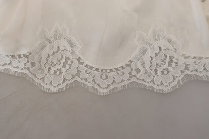 Dolce &amp; Gabbana Elegant White Lace Lingerie Shorts