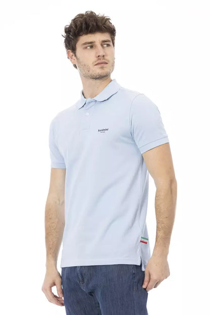 Baldinini Trend Light Blue Cotton Men Polo