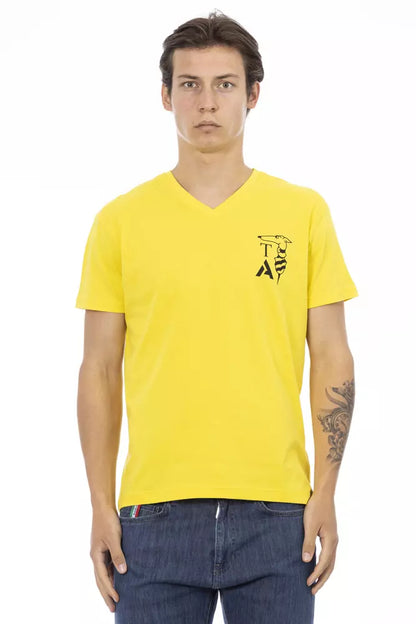 Trussardi Action Yellow Cotton Men T-Shirt