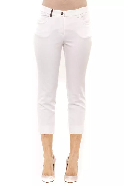 Peserico White Cotton Women Pant