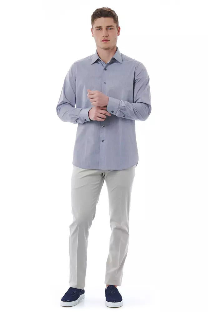 Bagutta Gray Cotton Men Shirt