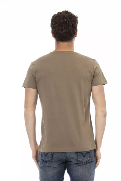 Trussardi Action Brown Cotton Men's V-Neck T-Shirt