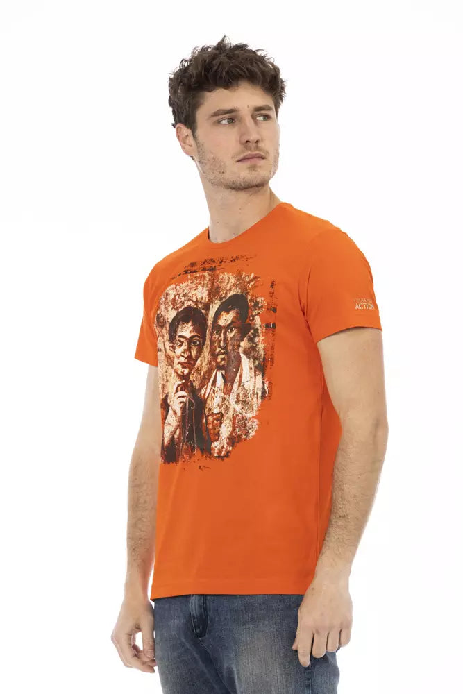 Trussardi Action Orange Cotton Men T-Shirt