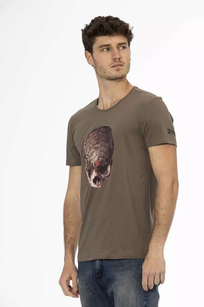 Trussardi Action Brown Cotton Men T-Shirt