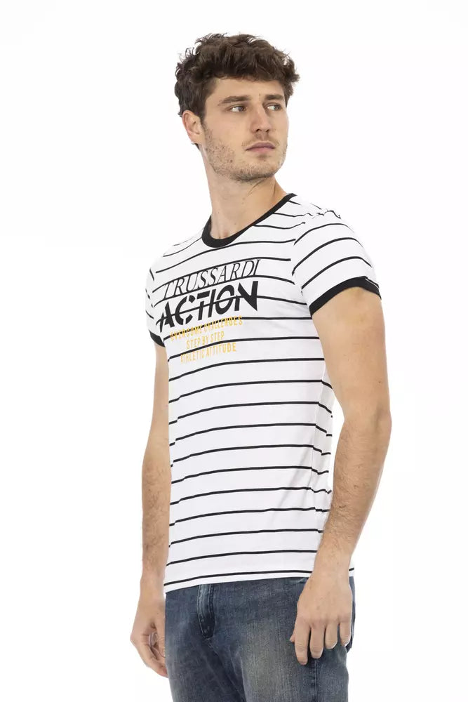 Trussardi Action White Cotton Men TShirt