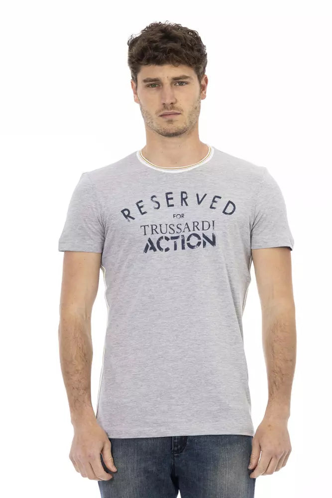 Trussardi Action Gray Cotton Men T-Shirt