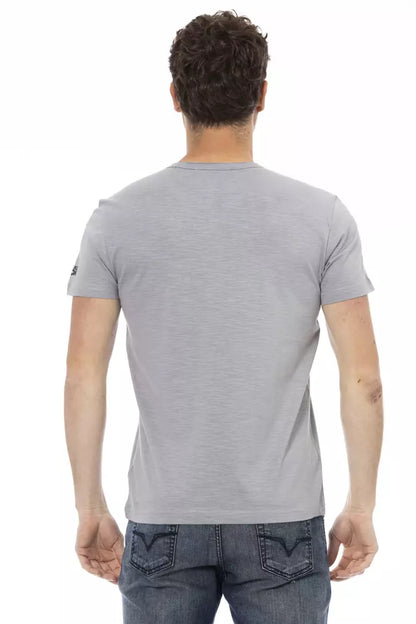 Trussardi Action Gray Cotton Men T-Shirt