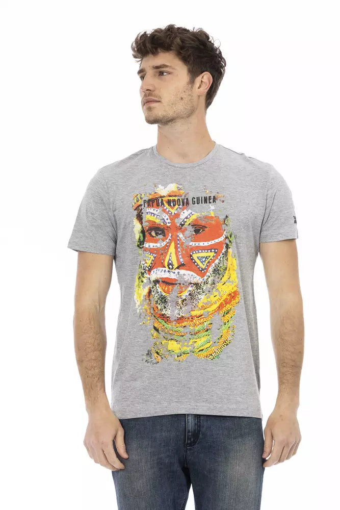 Trussardi Action Gray Cotton Men T-Shirt