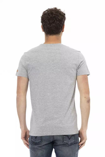 Trussardi Action Gray Cotton Men T-Shirt