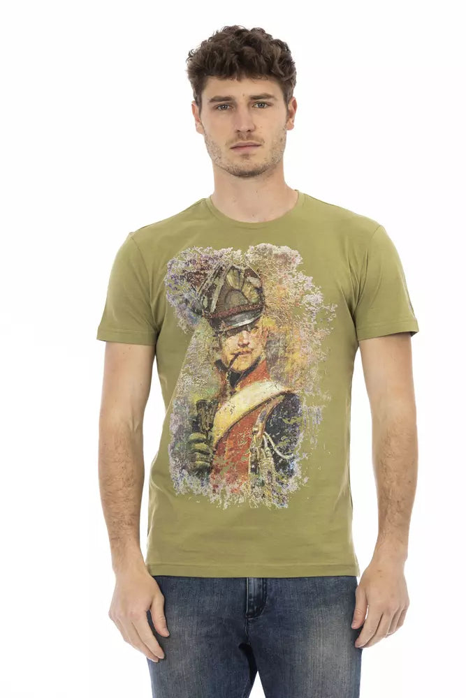 Trussardi Action Green Cotton Men T-Shirt