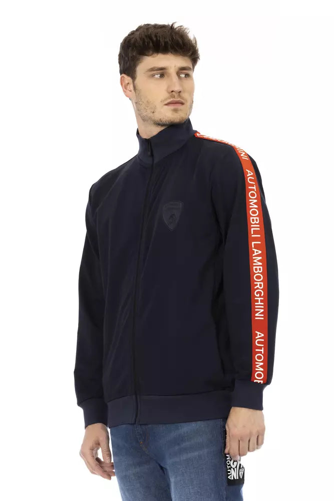 Automobili Lamborghini Blue Polyester Men Sweater