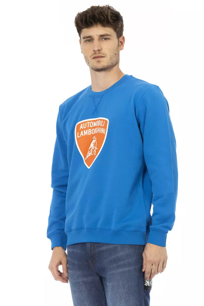 Automobili Lamborghini Blue Cotton Men Sweater