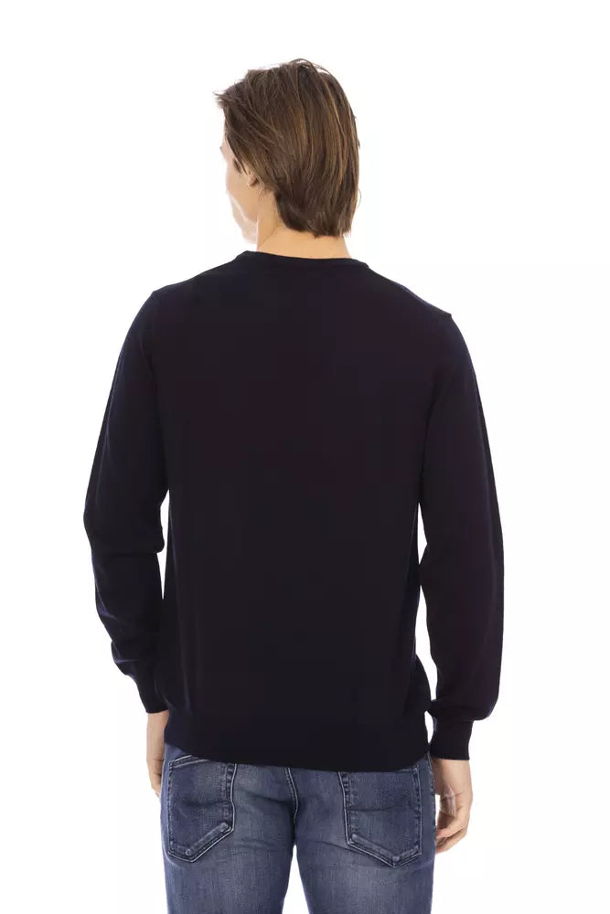 Baldinini Trend Blue Fabric Men Sweater