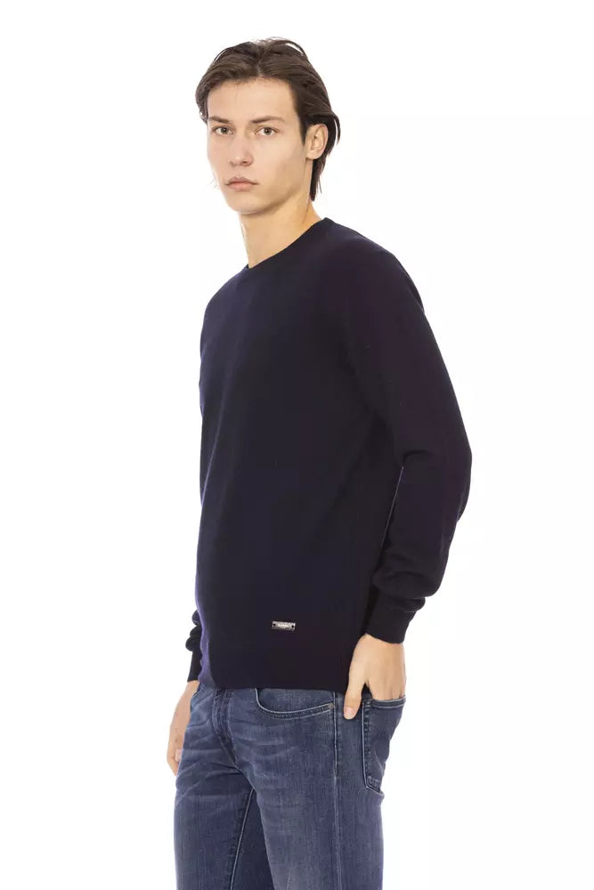 Baldinini Trend Blue Wool Men Sweater