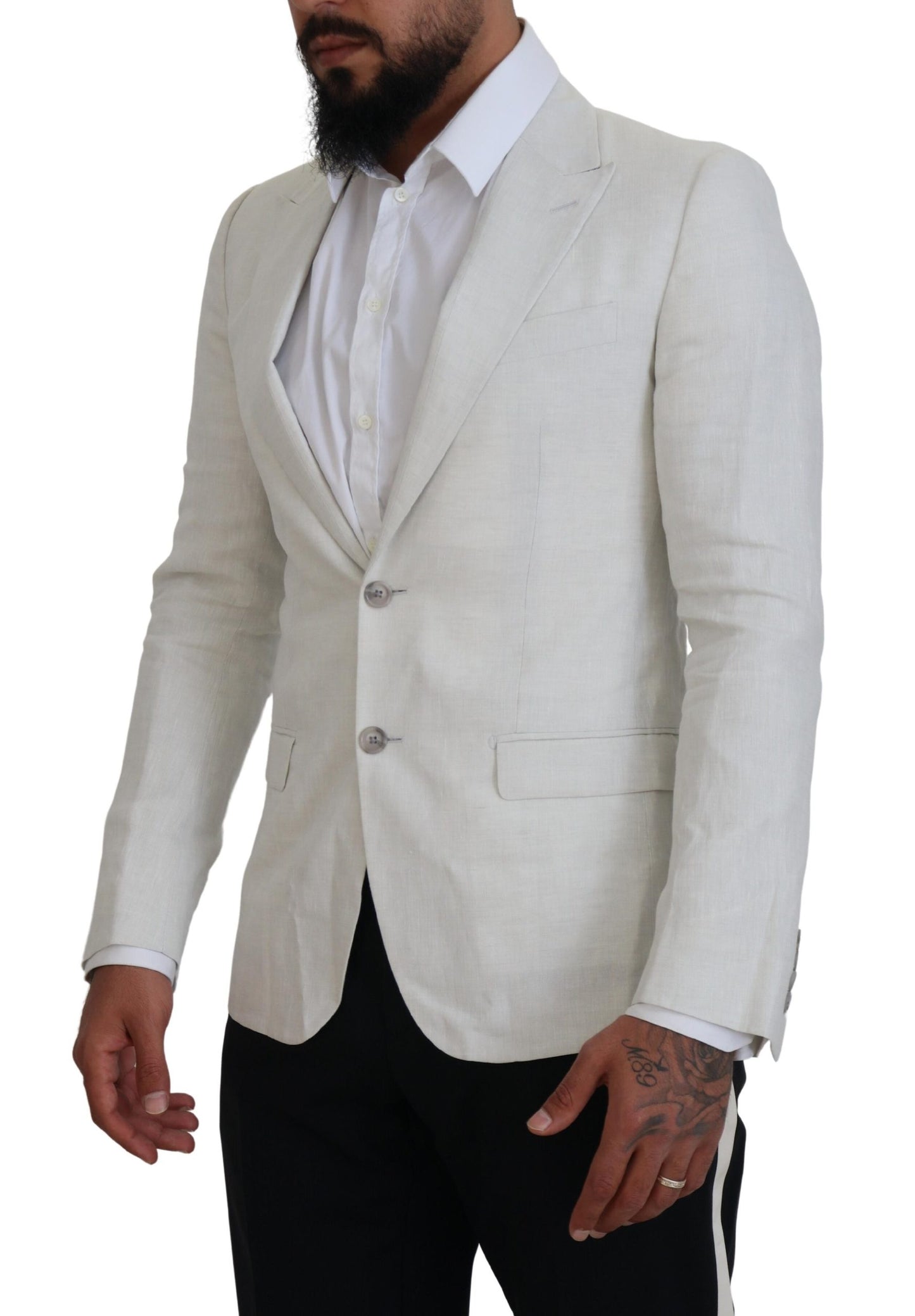 Dolce &amp; Gabbana Elegant White Sicilia Single Breasted Blazer