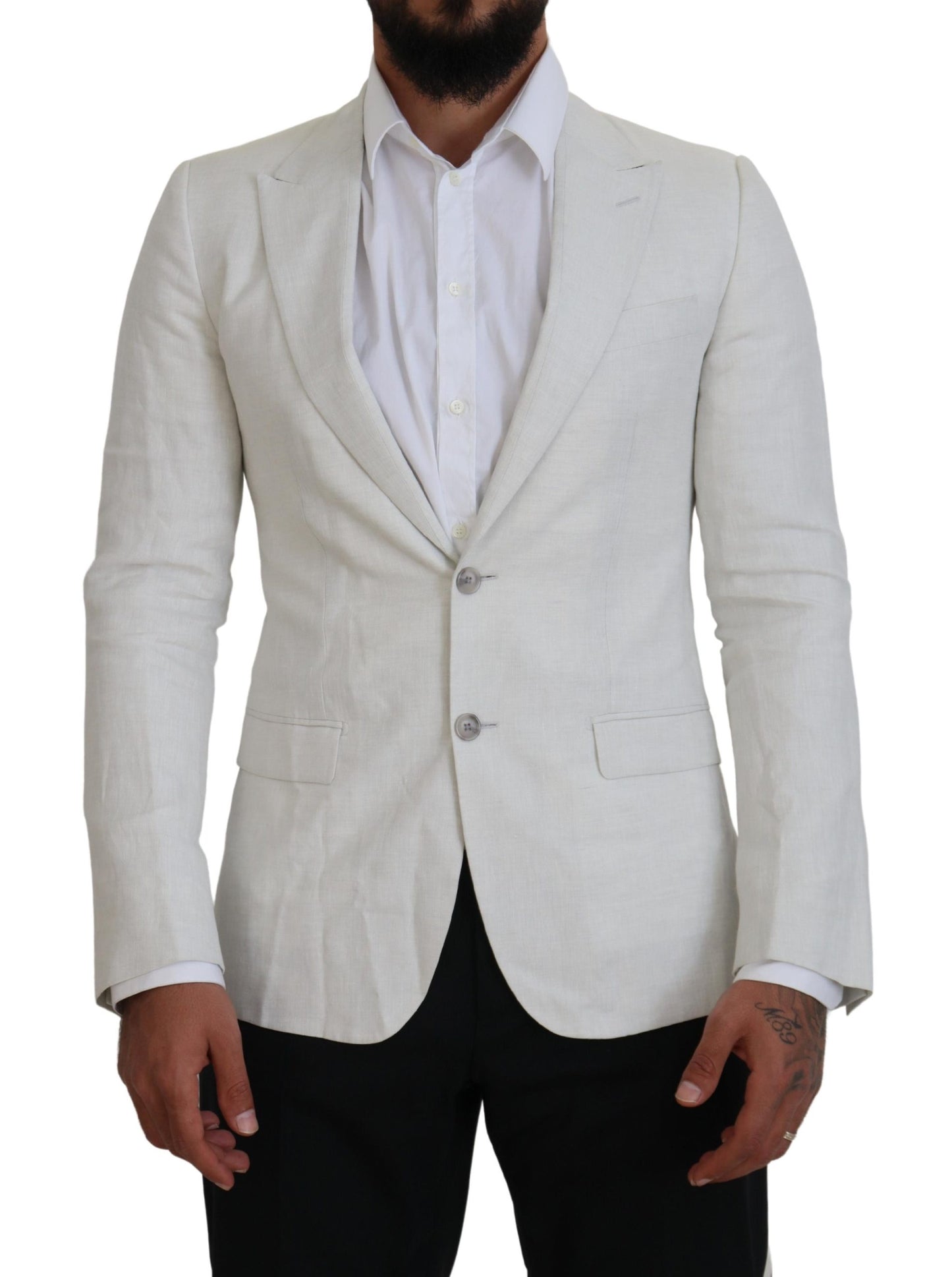 Dolce &amp; Gabbana Elegant White Sicilia Single Breasted Blazer