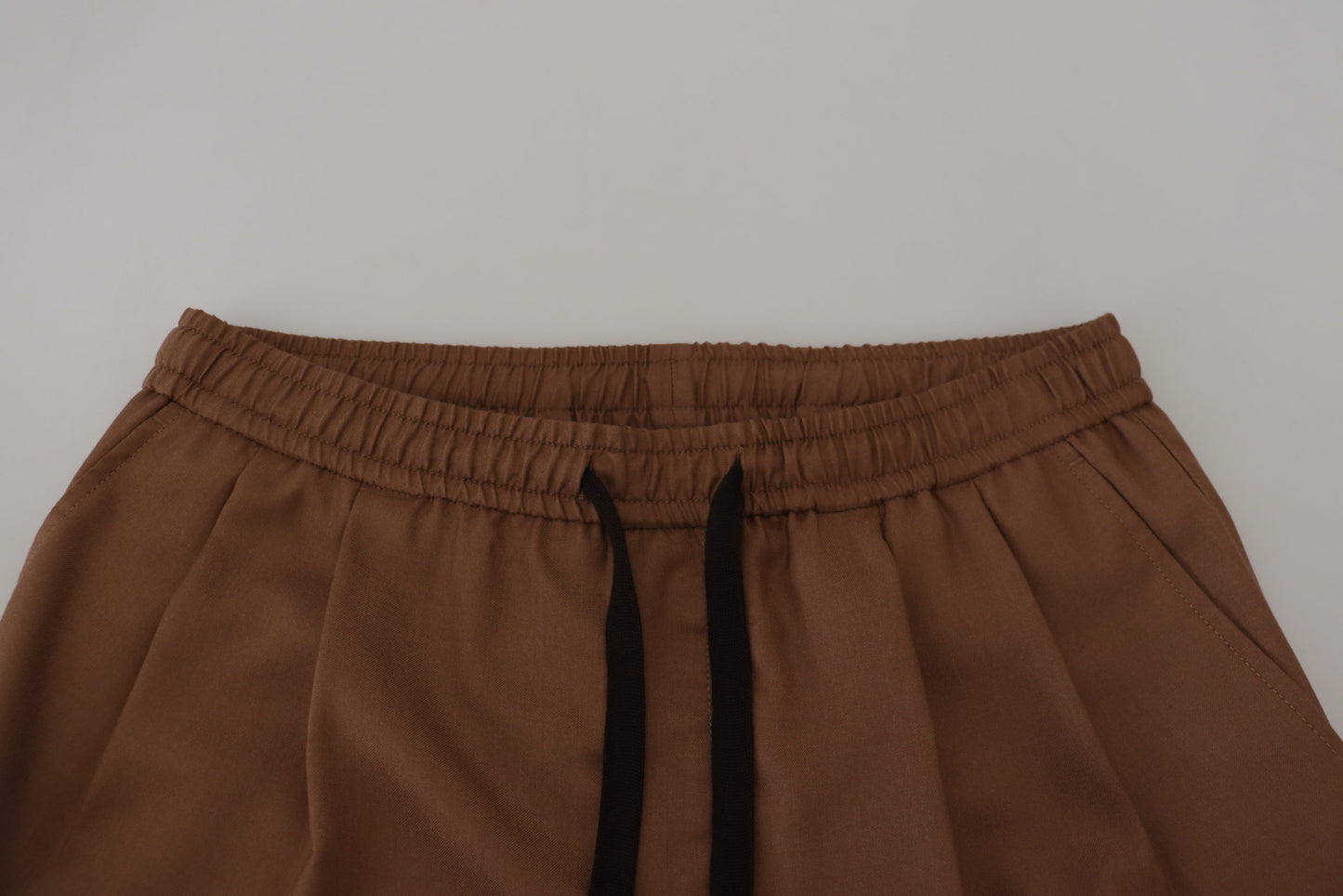 Dolce &amp; Gabbana Brown Cashmere Men Drawstring Jogger Pants