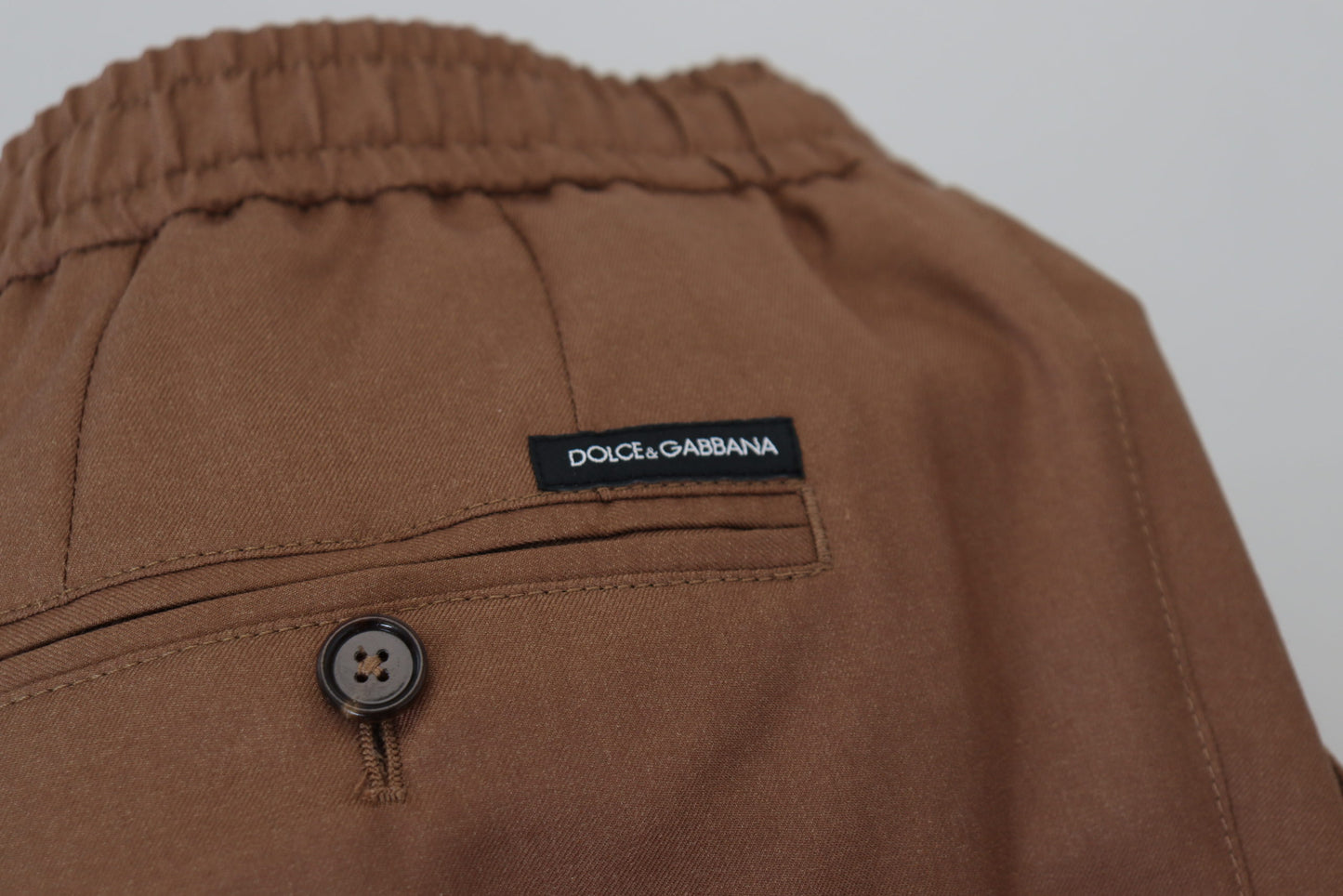 Dolce &amp; Gabbana Brown Cashmere Men Drawstring Jogger Pants