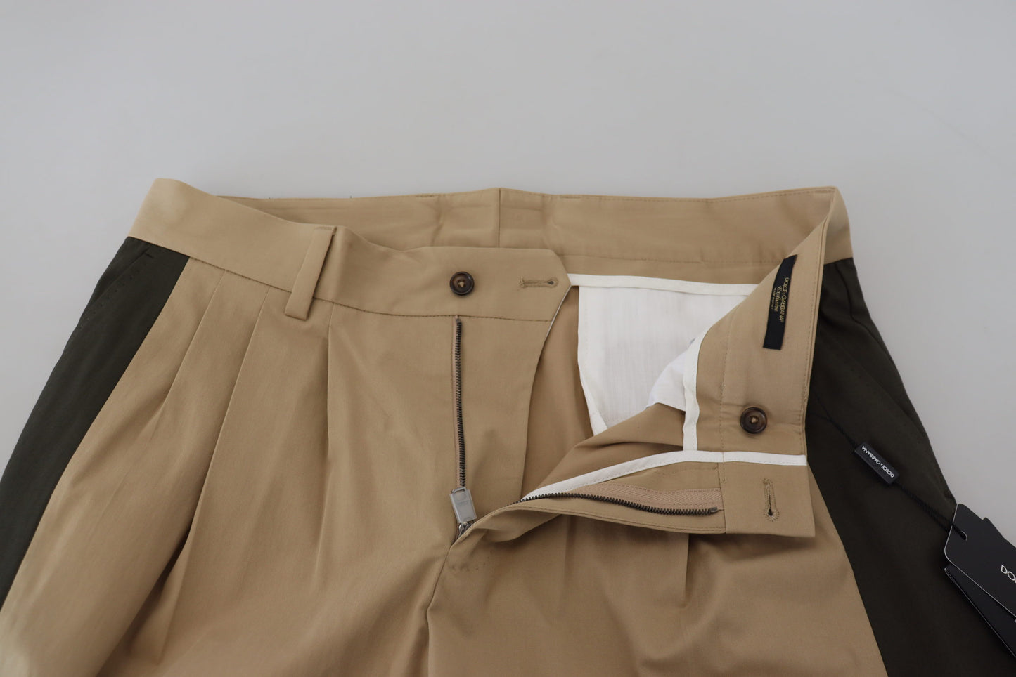 Dolce &amp; Gabbana Brown Black Cotton Chino Men Pants