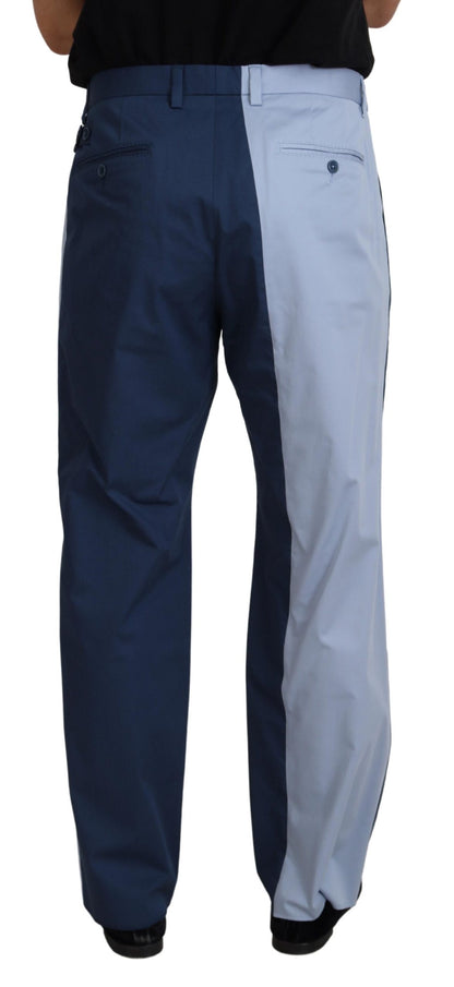 Dolce &amp; Gabbana Blue Cotton Straight Fit Pants