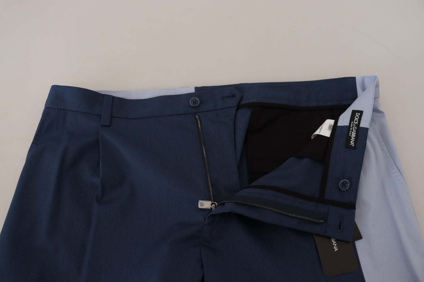 Dolce &amp; Gabbana Blue Cotton Straight Fit Pants