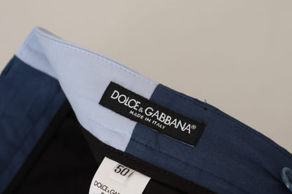 Dolce &amp; Gabbana Blue Cotton Straight Fit Pants