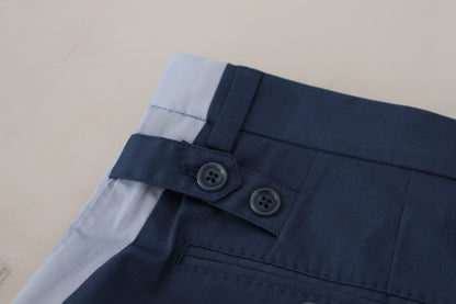 Dolce &amp; Gabbana Blue Cotton Straight Fit Pants