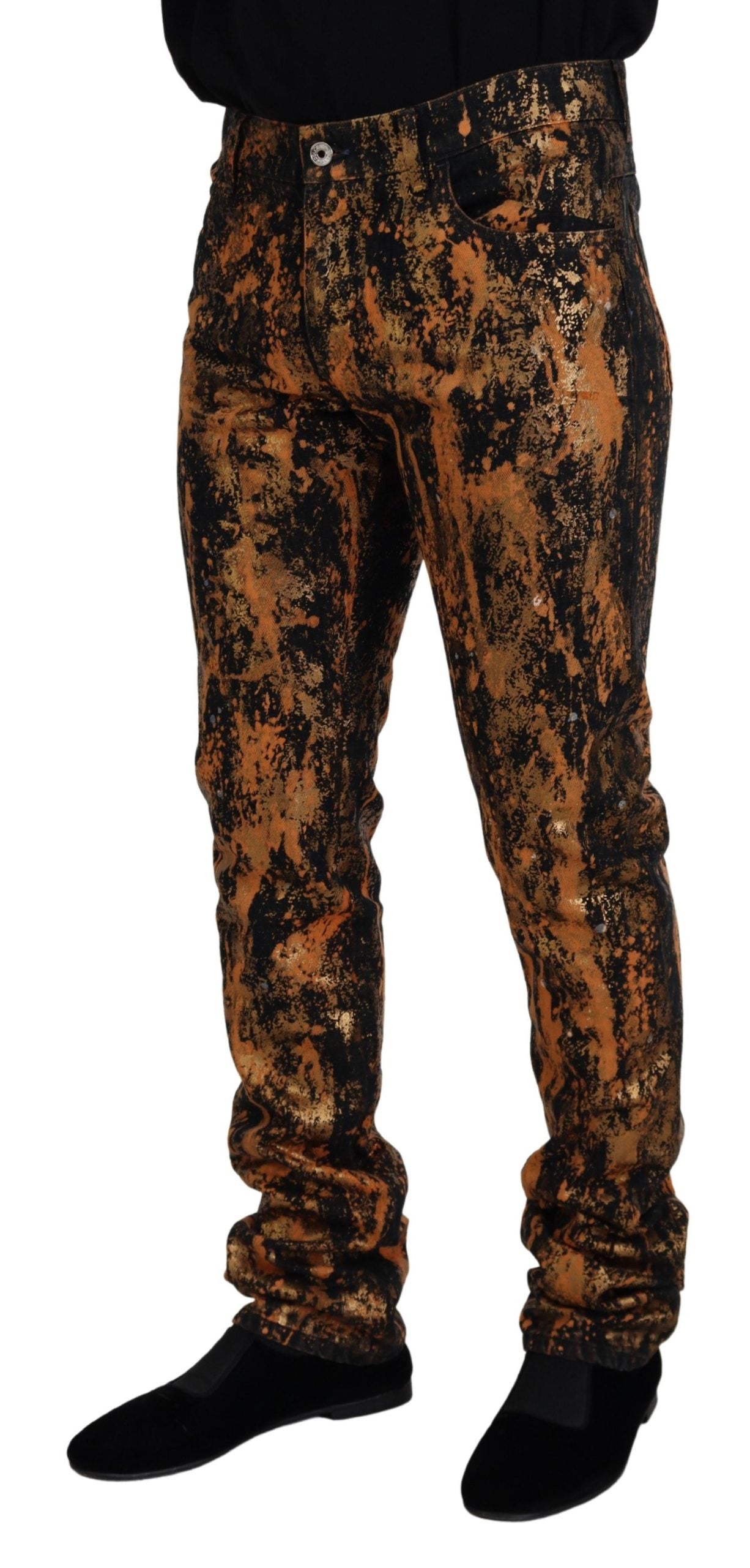 Dolce &amp; Gabbana Golden Ash Cotton Retro Men Denim Jeans