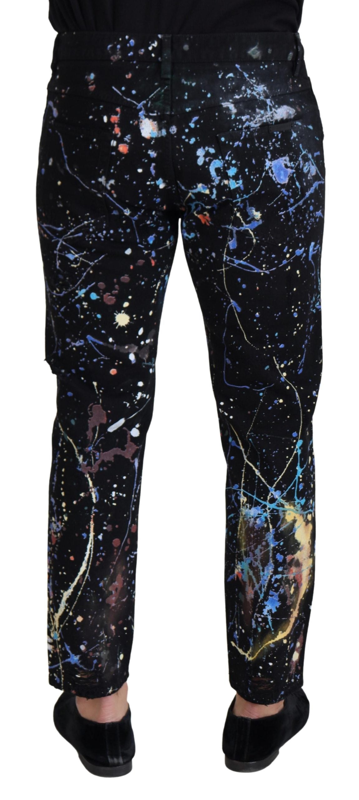 Dolce &amp; Gabbana Exquisite Color Splash Print Denim Pants