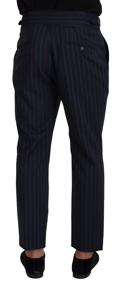 Dolce &amp; Gabbana Blue Striped Men Formal Pants