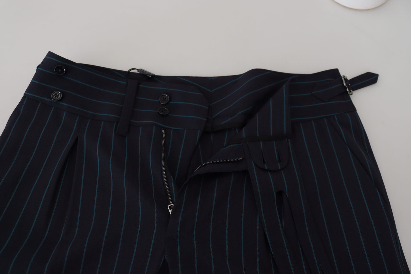 Dolce &amp; Gabbana Blue Striped Men Formal Pants