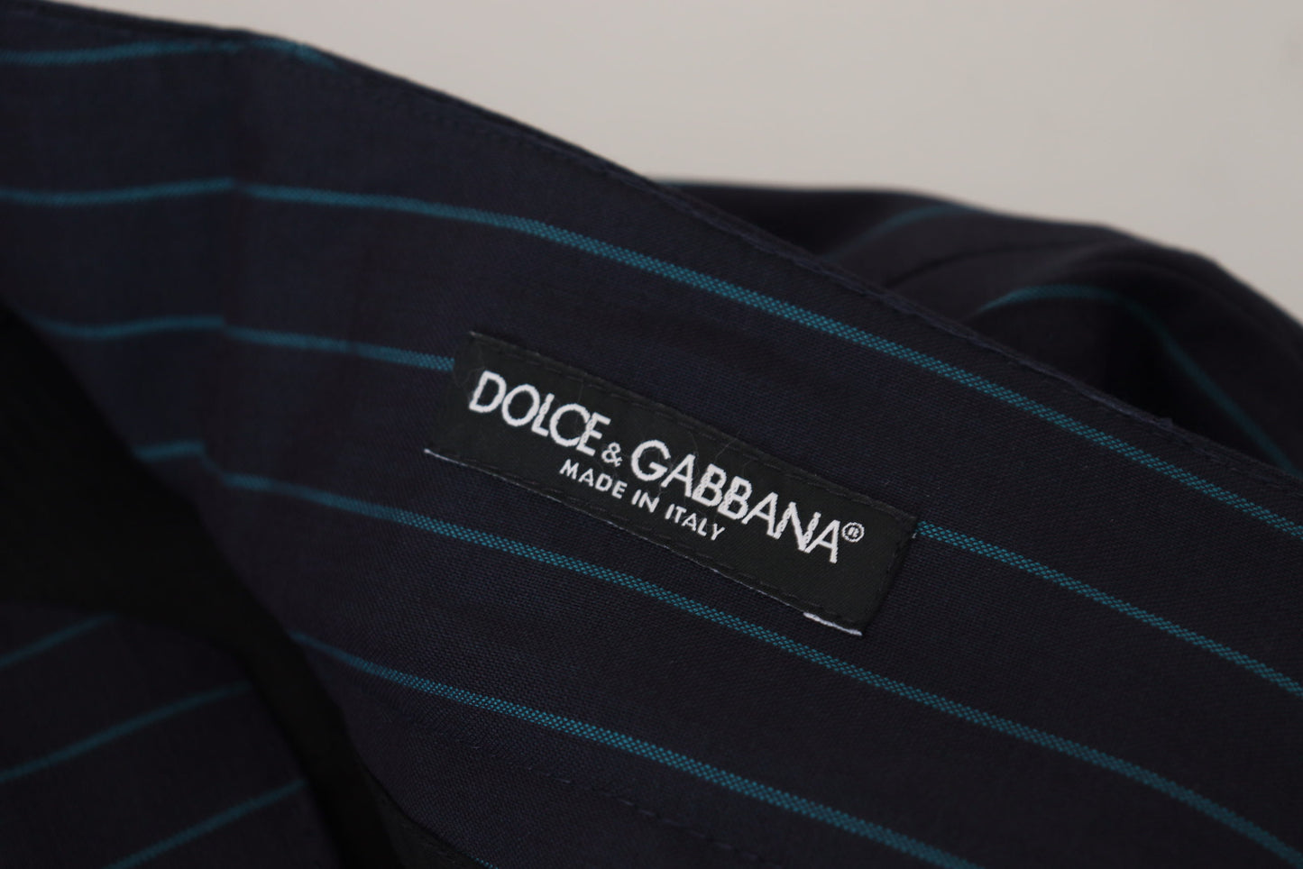 Dolce &amp; Gabbana Blue Striped Men Formal Pants