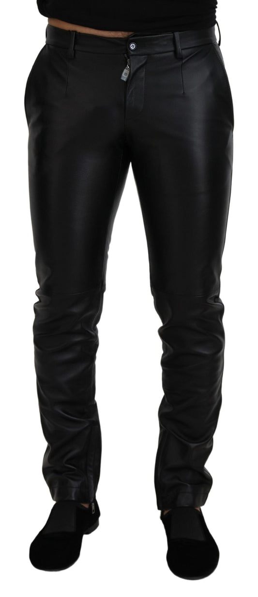 Dolce &amp; Gabbana Black Shiny Stretch Skinny Pants