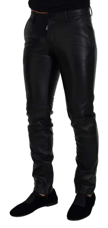 Dolce &amp; Gabbana Black Shiny Stretch Skinny Pants