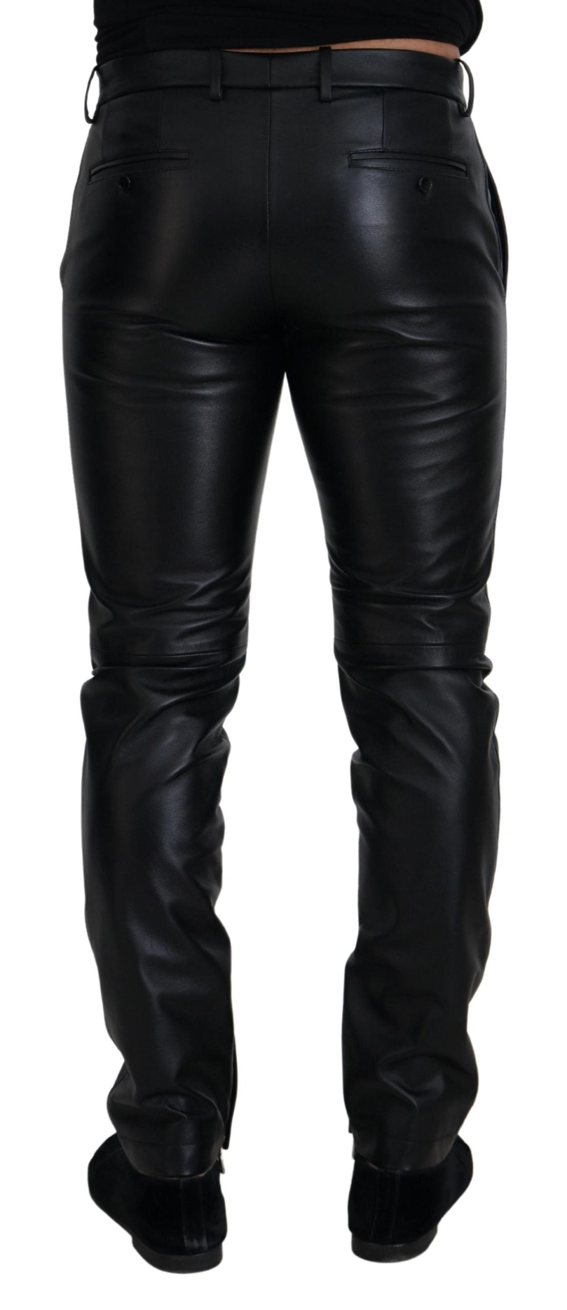 Dolce &amp; Gabbana Black Shiny Stretch Skinny Pants