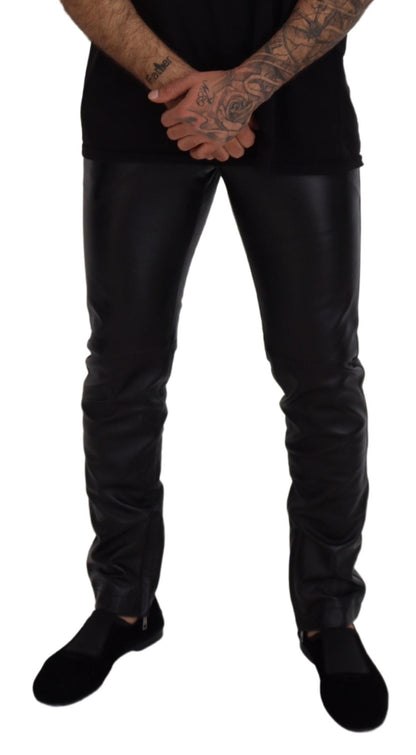 Dolce &amp; Gabbana Black Shiny Stretch Skinny Pants