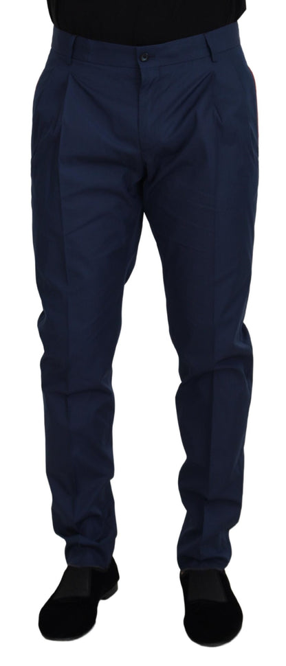 Dolce &amp; Gabbana Blue Cotton Chino Formal Pants