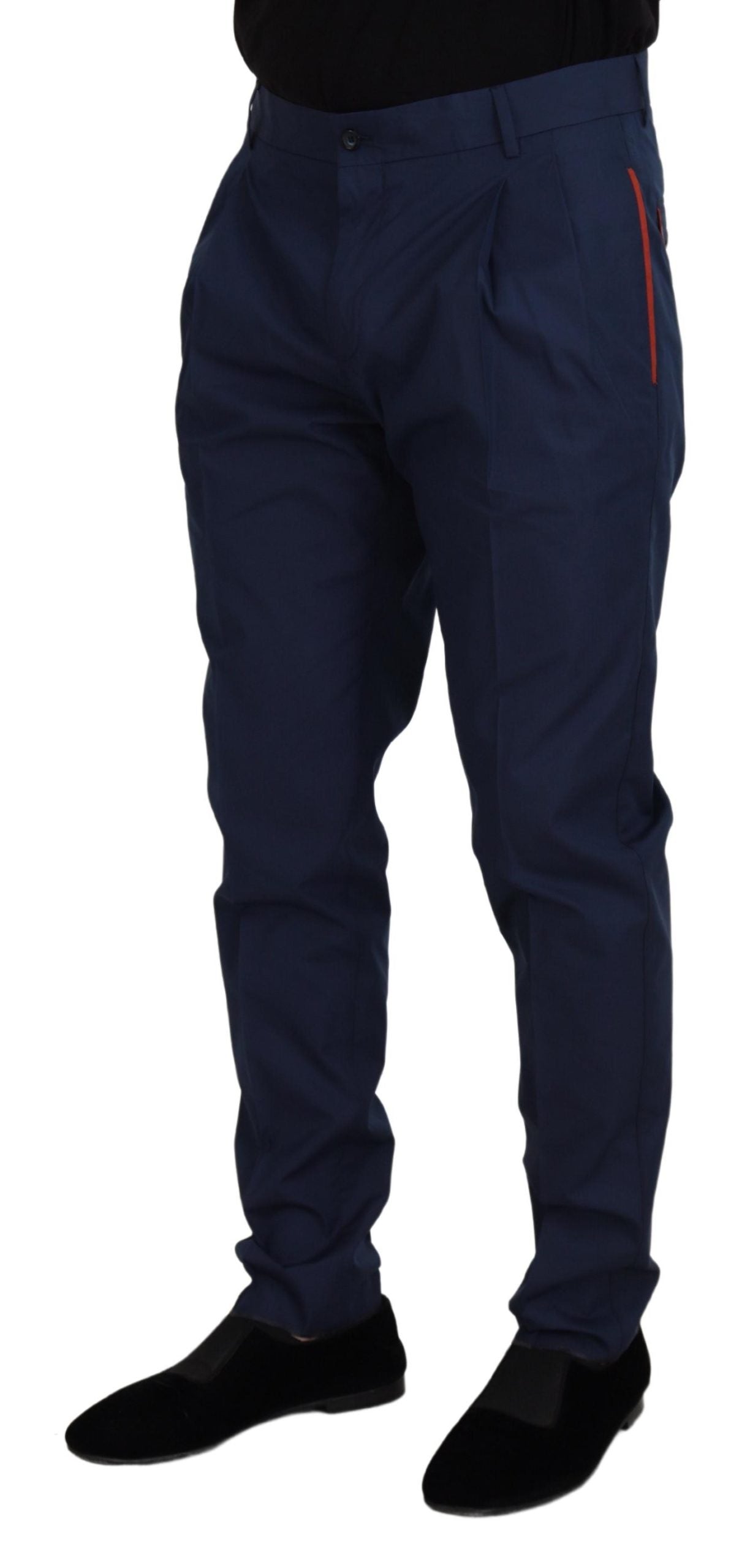 Dolce &amp; Gabbana Blue Cotton Chino Formal Pants