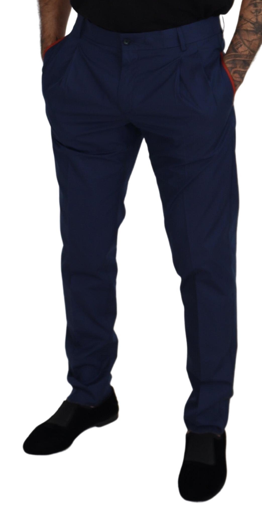 Dolce &amp; Gabbana Blue Cotton Chino Formal Pants