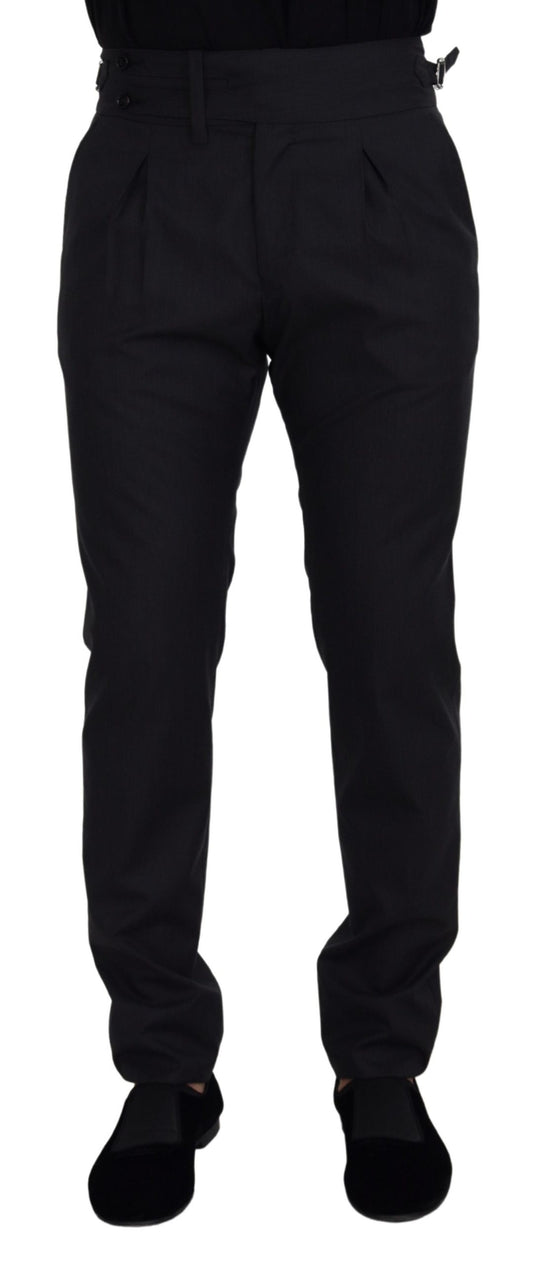 Dolce &amp; Gabbana Dark Gray Solid Men Formal Pants