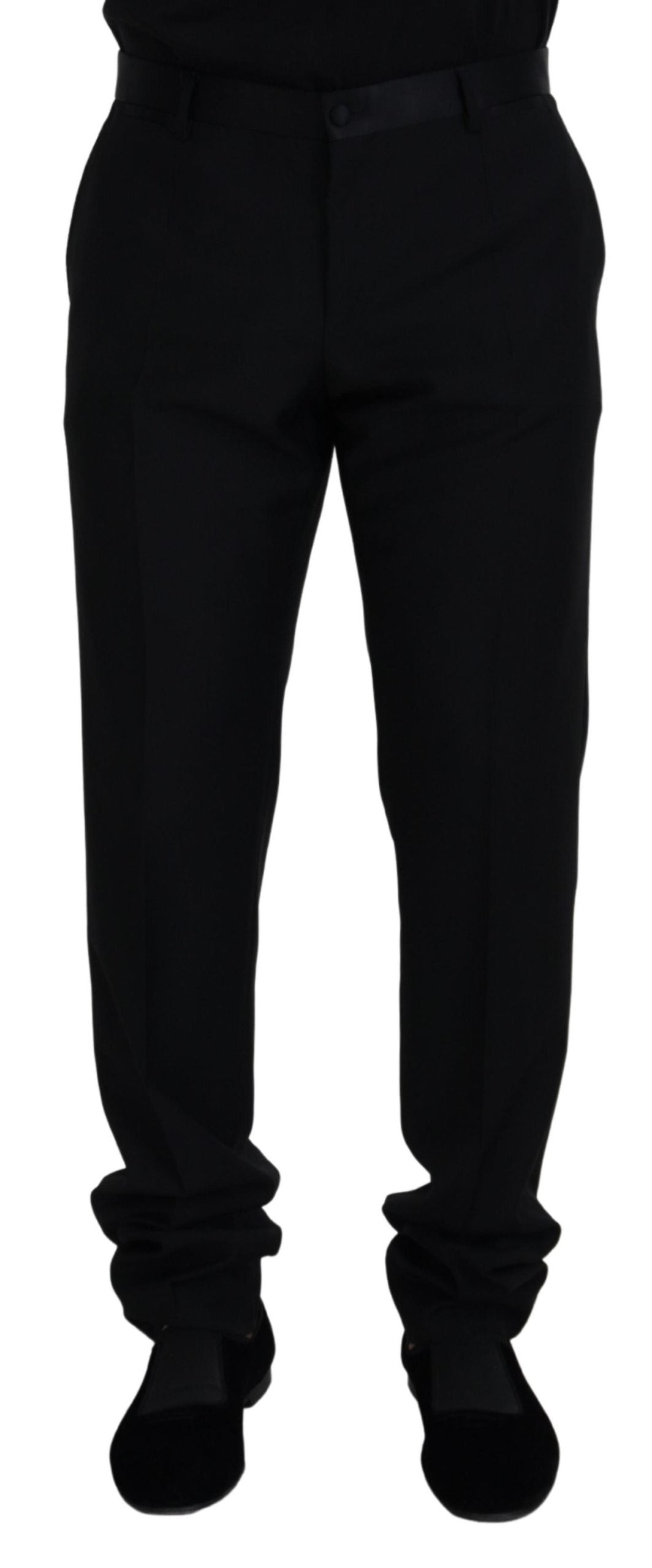 Dolce &amp; Gabbana Black Wool Chino Formal Pants