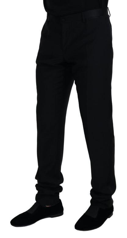 Dolce &amp; Gabbana Black Wool Chino Formal Pants