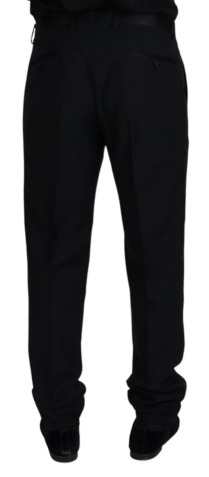 Dolce &amp; Gabbana Black Wool Chino Formal Pants