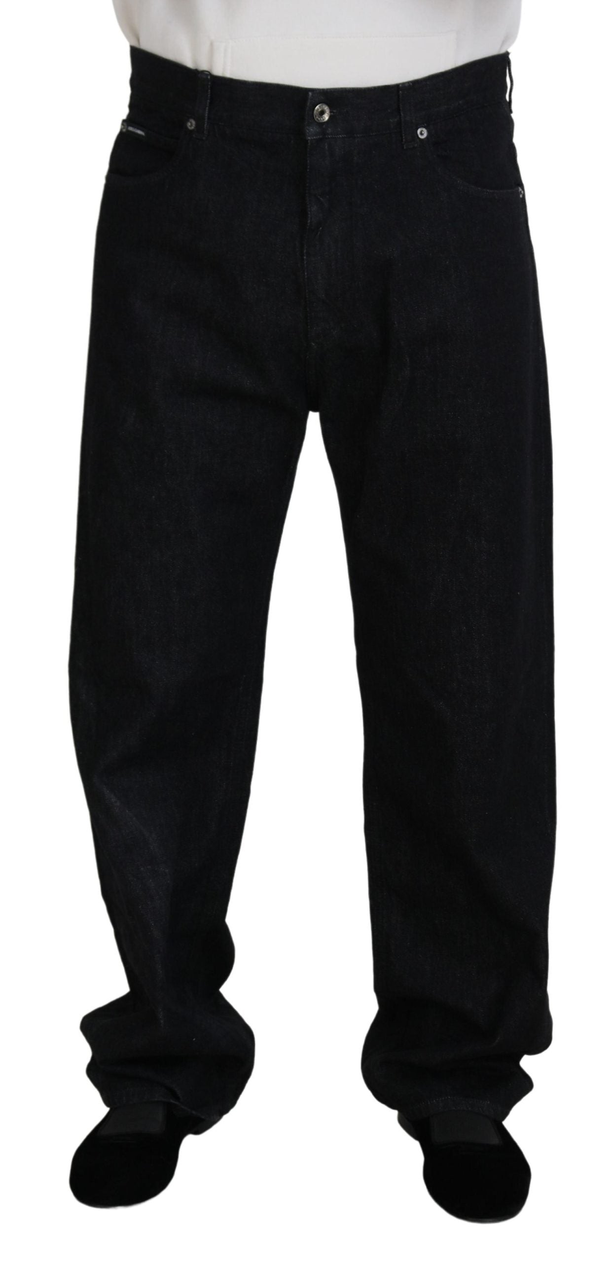 Dolce &amp; Gabbana Black Washed Cotton Men Casual Denim Jeans