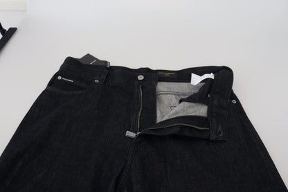 Dolce &amp; Gabbana Black Washed Cotton Men Casual Denim Jeans