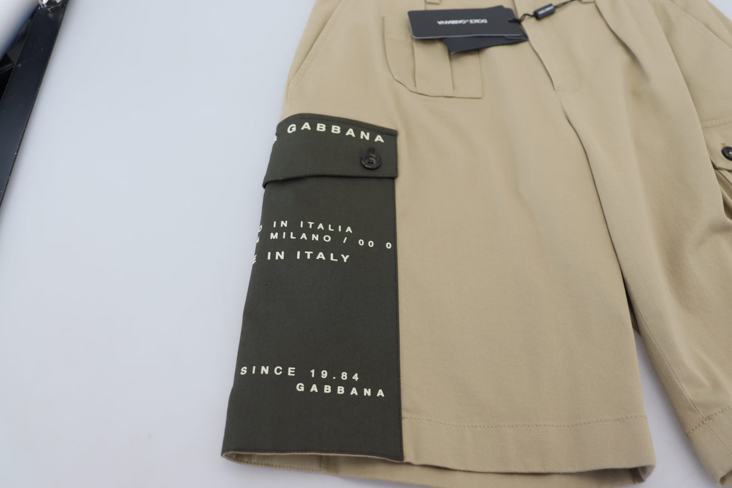 Dolce &amp; Gabbana Beige Cotton Cargo Bermuda Shorts